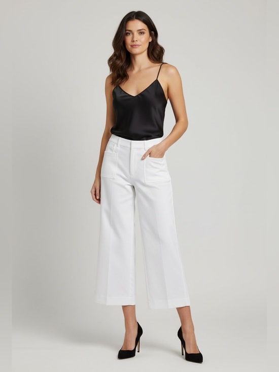 Adrianna Papell Pants - 2/$30 Adrianna Papell Classic White Wide Leg Cropped Sailor Trouser Pants